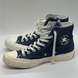 Converse All Star Denim High-Tops in Navy and White